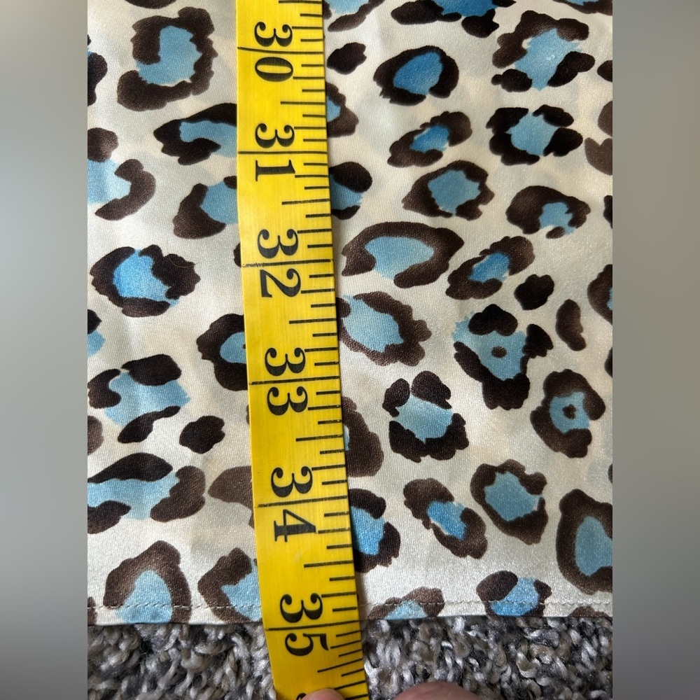 Morgan Taylor Intimates blue and brown cheetah pattern lace top XL - Picture 6 of 7